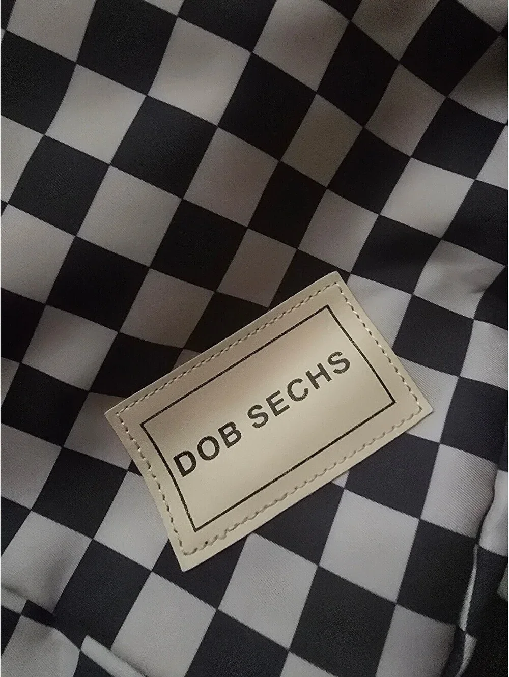 DOB SECHS Checkerboard Crossbody Shoulder Bag with Ghost Charm